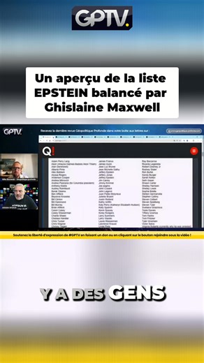 😮 Un aperçu de la liste EPSTEIN balancé par Ghislaine Maxwell #epstein #maxwell #gptv | La révolte des vaches à lait