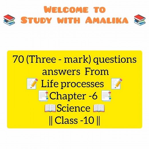 Life processes/class 10/science/chapter 6/Three mark questions answers.