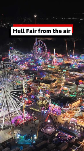 Hull Fair looking impressive from the air! 👀🎡 Everything you need to know: https://bbc.in/3W1fPZT | BBC Humberside