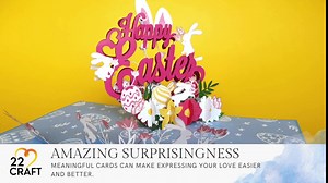 Pop Up Easter Card by 22CRAFT - Happy Easter Day Pop Up Cards Funny 6"x 8" - 3D Easter Pop Up Cards for Kids, Adults, Mom, Family