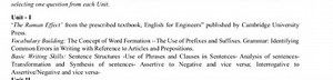 selecting one question from each Unit.Unit - I'The Raman Effe... | Filo