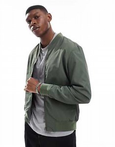 ASOS DESIGN lightweight bomber jacket in khaki | ASOS