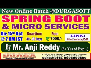 SPRING BOOT & MICRO SERVICES Online Training @ DURGASOFT