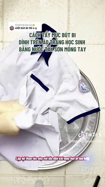 Cách Tẩy Mực Bút Bi Trên Áo Trắng Học Sinh
