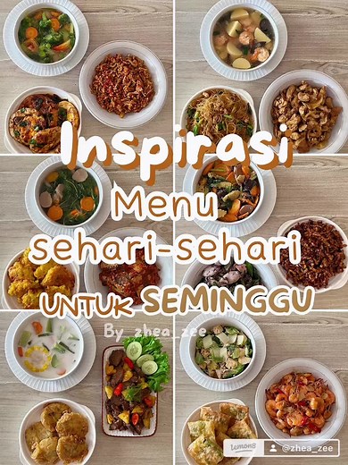 Kamu pasutri baru butuh ini ‼️ Inspirasi menu untuk seminggu !!! Biar kalian ga bingung mau masak apa 😊 untuk resep lainnya kalian bisa buka Aplikasi @Lemon8_Indonesia dan cari akun ku