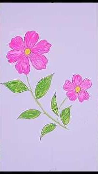 Beautiful Pink Flower Drawing | Easy Flower Drawing for Beginners | Simple Flower Art Tutorial
