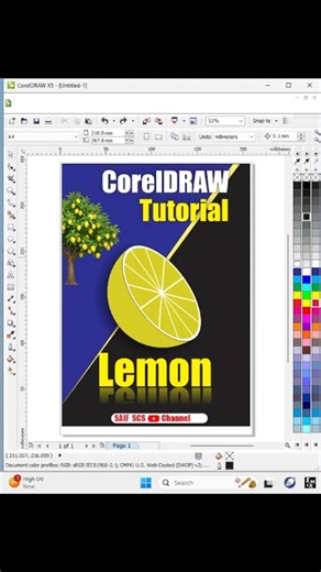 Lemon Page Design in CorelDRAW | CorelDRAW Tutorial | CorelDRAW Design Vdeio | Saif CSC Channel |