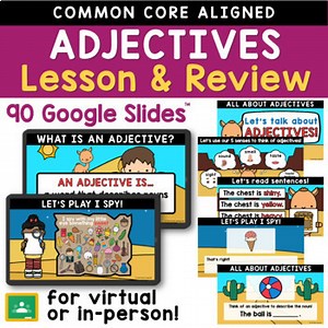 Adjectives and Describing Words Lesson Presentation in Google Slides