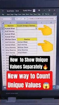 🔥 CountIF Formula to Count Unique Values with Array Method | How to Show Unique Values Separately