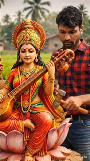 सरस्वती Handcrafted Maa Kali Wooden Murti | Step-by-Step Wood Carving #MaaKali#MaaKaali#KaliMata