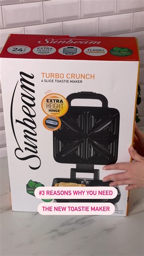 17K views · 54 reactions | Introducing the NEW Turbo Crunch toastie maker! Toasties have never been fuller, crispier or tastier 襤 索 Sunbeam Appliance 索 Turbo Crunch (4 slice) #Sunbeam #LiveMoreEffortless #TurboCrunch | Sunbeam Australia and New Zealand | Facebook