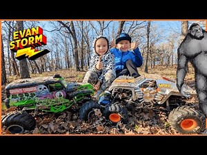 RC Monster Truck OUTDOOR Adventure! Trail Riding With GRAVE DIGGER & MAX D