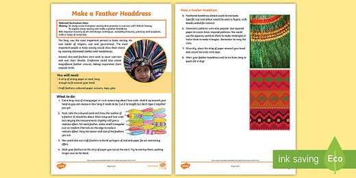 How to Make an Aztec Headdress Activity