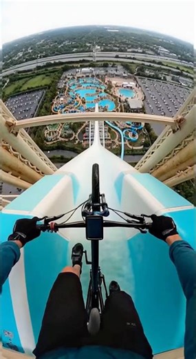 He Tried Riding a Cycle on a Water Slide… This Happened 😱