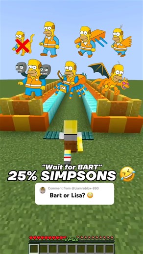 Simpsons vs Minecraft challenge 😳 #minecraft #bartsimpson