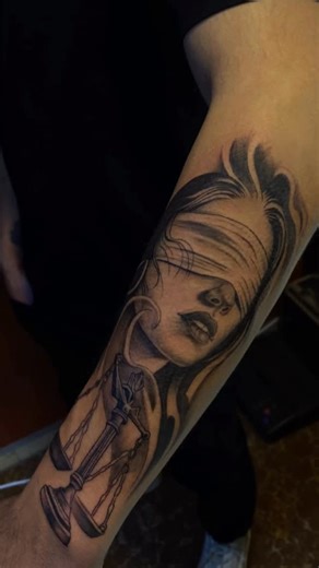 ‎| فراس |‎ on Instagram‎: "العدالة ، Justice ⚖️ #ترند #tattooart #tattooed #explore #explorepage #tattooist #tattooideas"‎