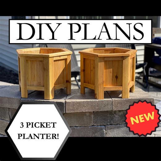 DIY Hexagon Cedar Planter Box Plans: Small Outdoor Gardening (PDF Download) - Etsy