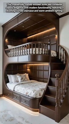 Luxury Double Decker Bed With Integrated Leather Padded Walls