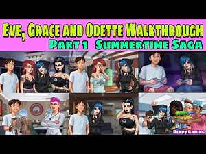 #1 Eve, Grace and Odette Walkthrough Summertime Saga 0.20.1 part 1 || Eve Summertime Saga