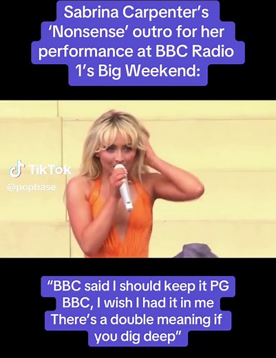 Sabrina Carpenter Performs 'Nonsense' Outro at BBC Radio 1's Big Weekend