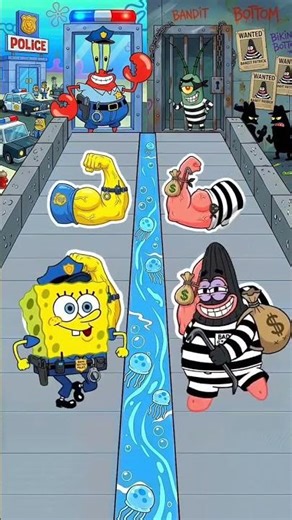 Police vs. robbers — SpongeBob vs. Patrick#FunAnimation#HilariousAnimation #StressReliefAnimation