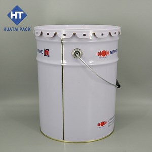 [Hot Item] 20L Un Approved Empty Metal Iron Pail Chemical Grease Round Metal Tin Can Bucket with Lid