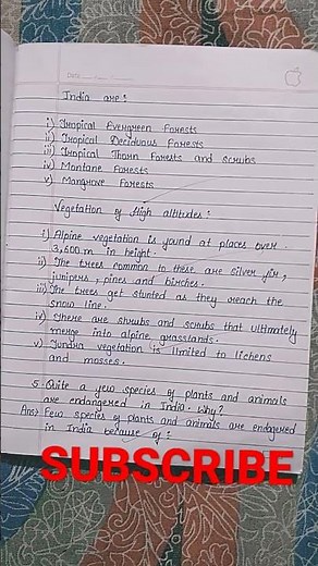 Class 9 # Geography #Chapter 5 Natural Vegetation and Wildlife # Question Answer # NCERT