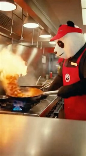 Panda working at Panda Express
