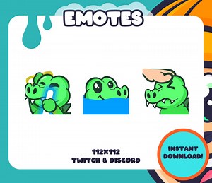 Animated Gator Emotes | for Twitch, Discord and More! | Jam Pet Lurking Emote - Etsy