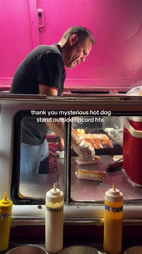 mysterious hot dog stand outside Ripcord HTX