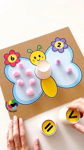 450K views · 3.4K reactions |  Butterfly Math Play is a fun and interactive way for kids to practice comparing numbers! 曆 Perfect for parents and teachers looking to build math skills through play. Kids can place pom poms and choose the right symbol for less than, more than, or equal!  Visit our Etsy store today to get your copy and start playing!  #chanafavors #kidsactivities #preschoolactivities #learningisfun #kidslearning #mathforkids | Chanafavors | Facebook