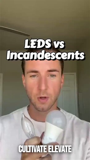 CultivateElevate on Instagram: "LEDS vs Incandescents. One harms the eye one heals the eye. Oldest lasting light bulb is an incandescent (Centennial bulb) 💡💡 https://www.1000bulbs.com/category/incandescent-light-bulbs. Also, can try vintage shops and thrift stores. #cultivateelevate #leds #lights"