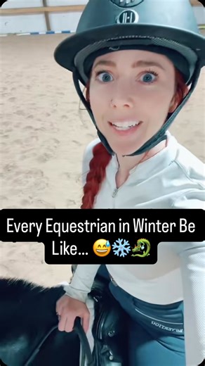 Liz Hill on Instagram: "❄️ Every equestrian in winter be like… 🤣 Had to bust this oldie but goodie out of the archives. One of mama’s first viral vids 🥹 🎄 Wishing you a safe and joy-filled Holiday Season, and if your pony is spicy may Santa bring you a sticky seat this year!! 😘 #equestrianlife #equestrian #horsetok #equestrianstyle #fyp #foryou #eventing #dressage #showjumping #horsebackriding #cairothehorse"