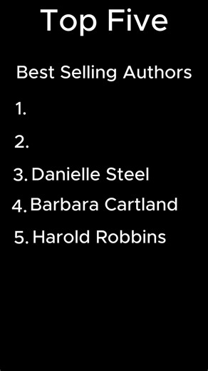 Top Five Best Selling Authors