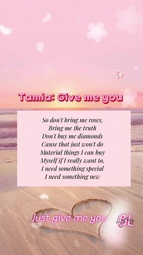 Tamia: Give me you💍🎼❤️. Hope u love this song and if u want more pls follow and like ❤️🌹 Don't be afraid to request for songs🥰🥰🥰will love 2 put your favorite song on our homepage 🌹just comment down with your song request 🌹❤️🙂#tamia #songs #lyrics #lyric #lyricsvideo #lyrical #rnb #rnbvibes #rnbvibes #rnbmusic #rnbsoul #soul #trend #trending #viral #viralvideo #explore #explorepage