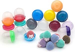 Entervending Hedgehog Mini Toys for Kids in Capsules - 100 Pcs of 1.1 Inch Plastic Capsule & Hedgehog Toy Figurines for Kids - Bulk Toys in Capsules - Easter Basket Stuffers