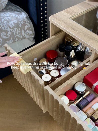 Loving my new vanity desk with adjustable lighting—perfect for makeup anytime! 💄✨#cozyhomestyle #furniture #fyppppppppppppppppppppppp #indoorfurniture #Amerlife #vanitysetup #vanity