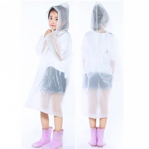 [Hot Item] Children EVA Waterproof Windproof Rain Long Jacket Transparent Raincoat