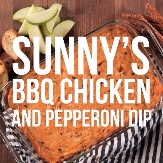 Sunny's BBQ Chicken and Pepperoni Dip will win any game day. Get the recipe: http://www.foodtv.com/56jp3. | Food Network