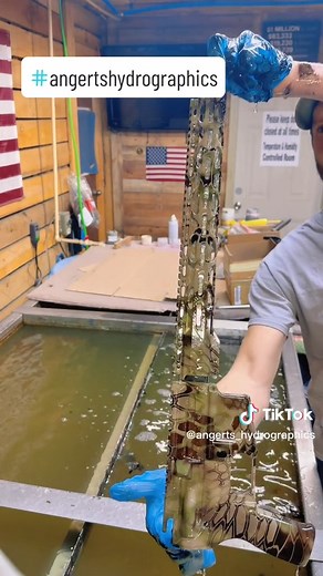 Kryptek Highlander camo dip #kryptek #hunting #camo #724 #angertshydrographics #karnscity #412 #satisfying #satisfyingvideo #viral #outdoors #pewpew #pewpewpew @Kryptek #ffl #licensed #art #decorations | Angert's Hydrographics