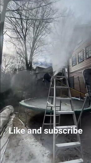 Making snow at home #snowgun #snowmaking #snowmachine