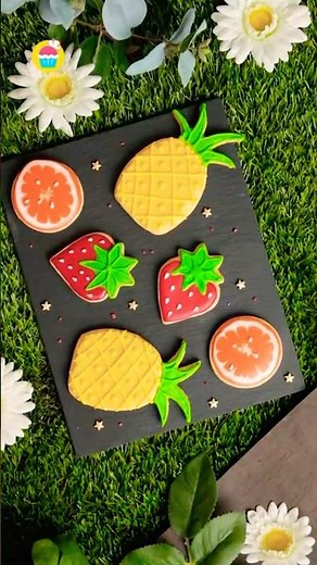 Soft & Chewy Fruit Cookies | Easy Homemade Recipe 🍪🍓🥭 #shorts #dessert