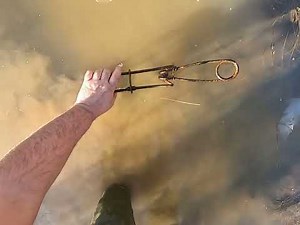 Homemade rebar conibear support stands.