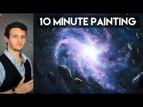 Painting a Spiral Galaxy with Acrylics in 10 Minutes!