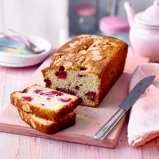 Easy lemon and raspberry drizzle loaf cake recipe