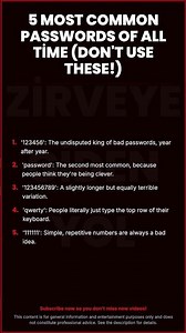5 Most Common Passwords of All Time (Don't Use These!)\n\n'123456': The...