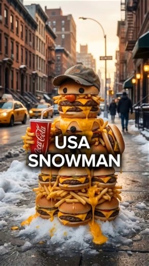 If Countries were Snowmen ⛄️🍔 (Wait for the end 💀) #Shorts #Snowman #aiart