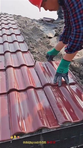 Sorting ceramic tiles over concrete to firmly roof - Unique Skill ‼️