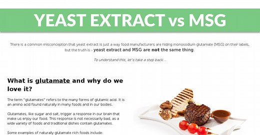 Yeast extract vs MSG