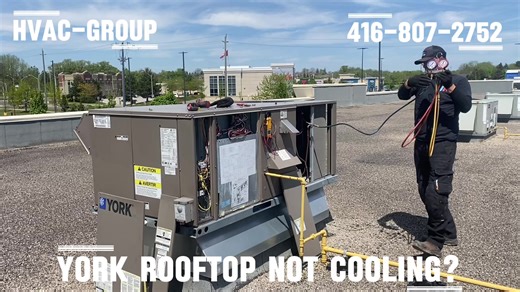 York Rooftop Unit Repair in Mississauga Our technician was recently called to service a York rooftop HVAC unit at a commercial building in Mississauga. The system was not providing cooling as expected. After a full diagnostic and repair, the unit was restored to normal operation. -Reliable commercial HVAC service -Experienced with all major rooftop units -Proudly serving Mississauga and surrounding areas 📞 Call: 416-807-2752 🌐 Visit: https://hvac-group.com #MississaugaHVAC #YorkRooftopUnit #Co